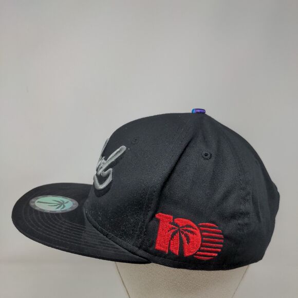 Blvd Snapback Hat Black One Size Adjustable Black Adjustable Embroidered 6 Panel - Picture 3 of 8